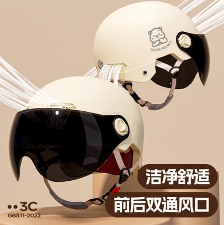New National Standard 3C Certified Electric Motorcycle Helmet, Unisex E-bike All-Season Safety Helmet, Adult Half Helmet