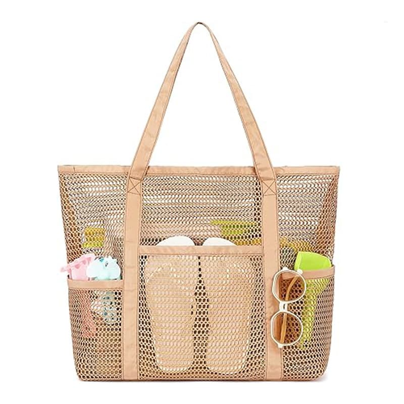 Large Mesh Beach Bag, Amazon Large Capacity Shoulder Handheld Shower Storage Bag, Swimming Swimsuit Beach Bag, New Style