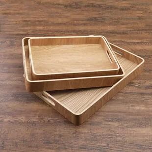 Japanese style wooden tray wooden tea tray household rectangular round tea cup serving plate fruit plate bread plate