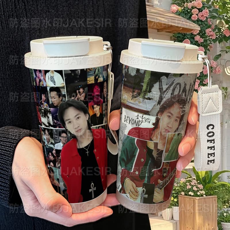 Wong Ka Kui Fan Support Merchandise Insulated Tumbler 316 Stainless Steel Large Capacity Straw Water Bottle Car Coffee Cup for Men and Women