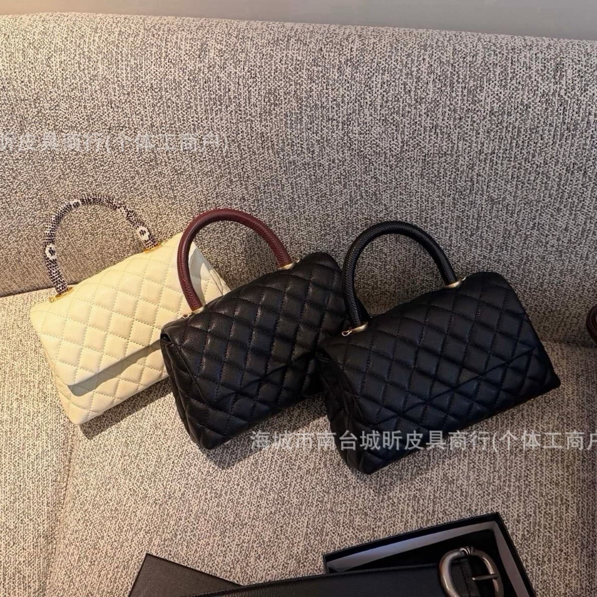 26 New Style Chanel-Inspired Diamond Quilted Caviar Genuine Leather Coco Handbag High-End Light Luxury Chain Shoulder Crossbody Bag