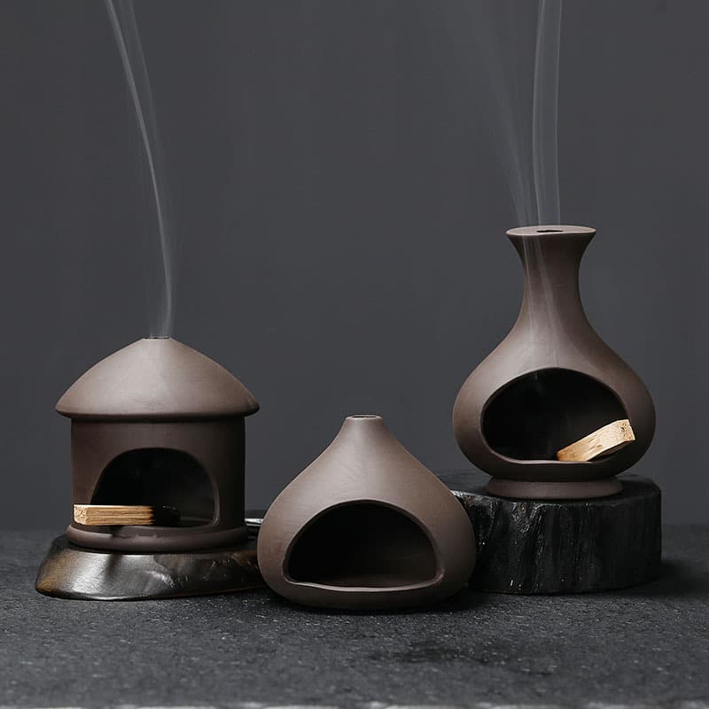 Peruvian sacred wood palo santo holder sage burning tray holder ceramic aromatherapy stove crafts