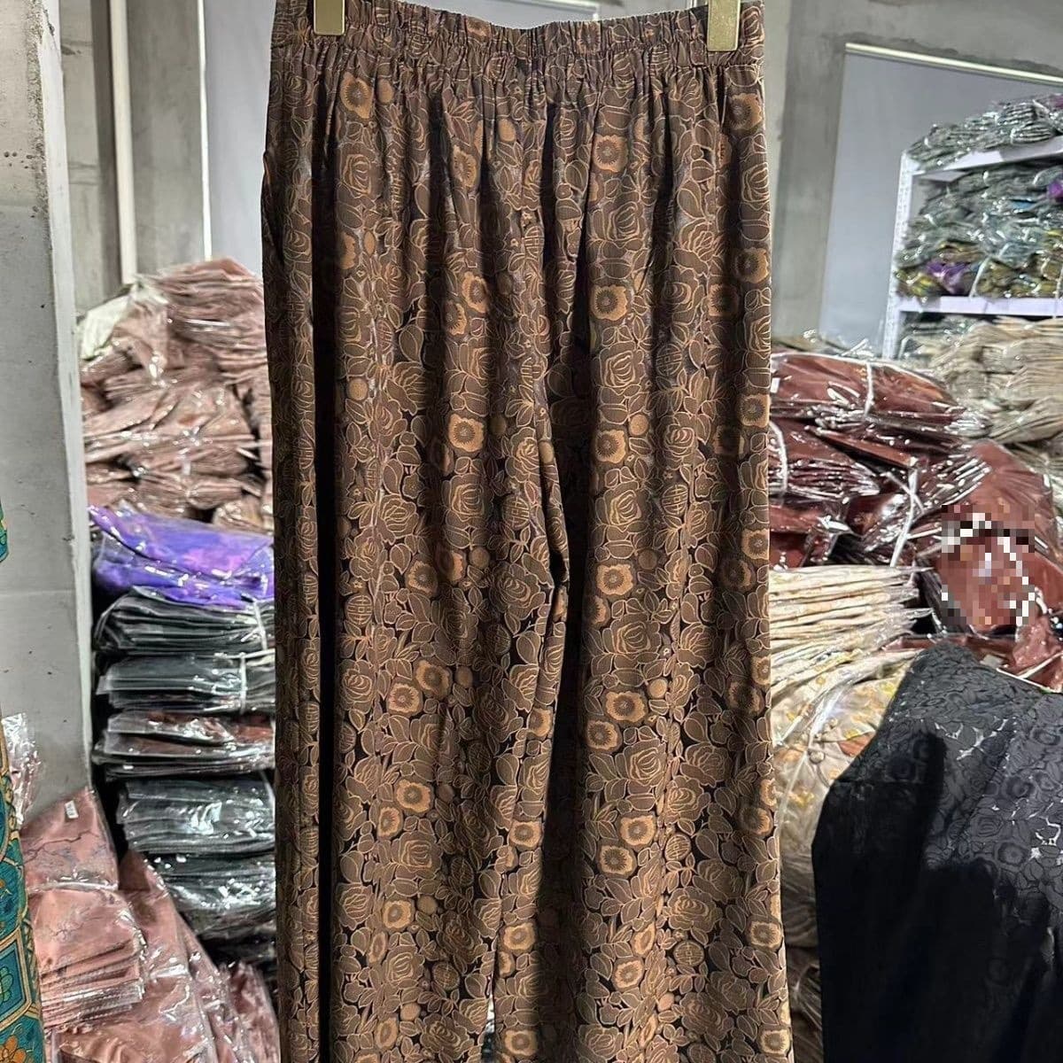 Non-velvet thin welfare jacquard straight pants