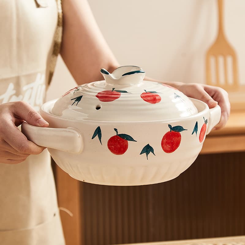Casserole Pot for Home Use, Gas Stove and Open Flame Resistant High-Temperature Ceramic Soup Pot, Specialized for Gas Stove, Clay Pot, Earthenware Pot for Chicken Soup and Clay Pot Rice