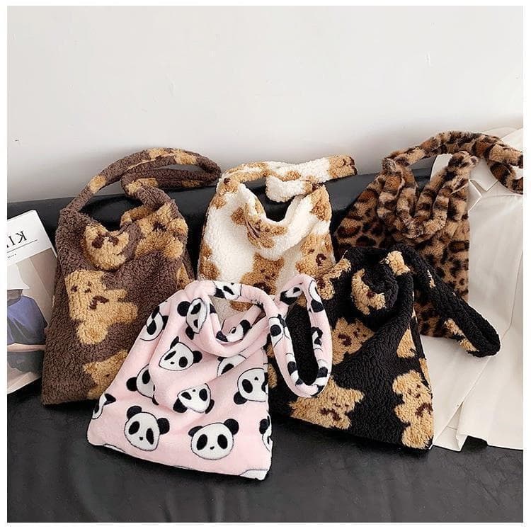 Korean Style Large Capacity Plush Fuzzy Big Bag Women 2026 New Trendy Single Shoulder Tote Bag Autumn Winter Handbag Women's Medium