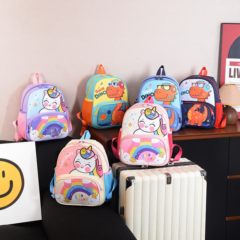 Preschool Baby School Bag Cartoon Cute Little Dinosaur Backpack for Boys and Girls New Kindergarten Backpack Wholesale