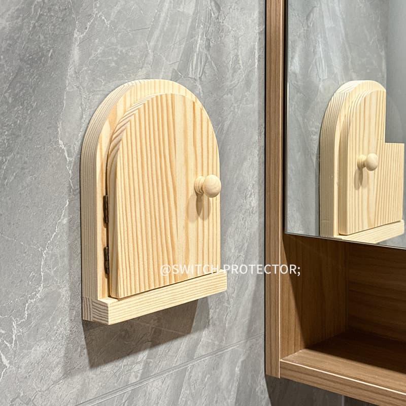 Protective Cover Anti-Electric Shock Wall Sticker Button Box Decorative Solid Wood Switch Frame Set Socket Cover
