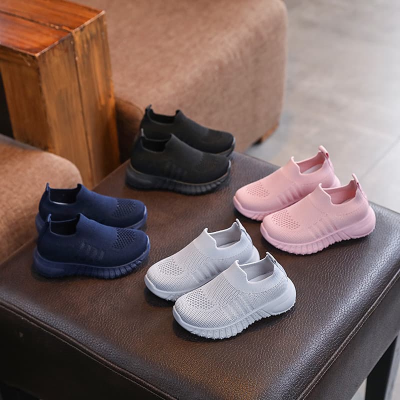 Spring and Autumn light board medium and large children's shoes, breathable student shoes, trendy casual shoes, Korean style fly-knit single shoes for boys and girls