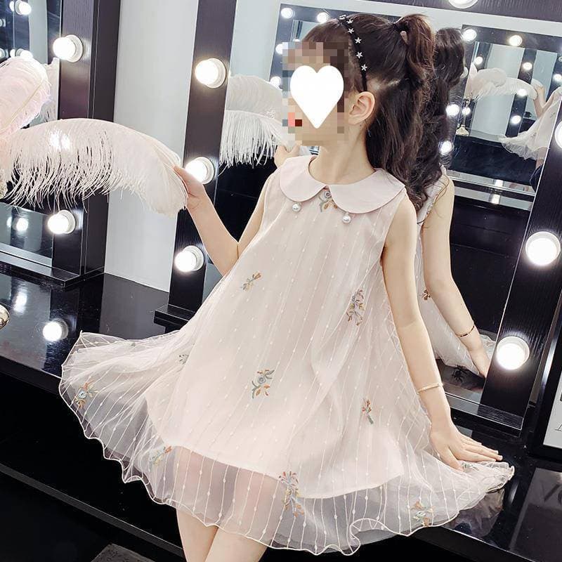 Girls Dress 2025 New Fashionable Sleeveless Kids Dress Summer Mesh Skirt Princess Dress for Big Kids