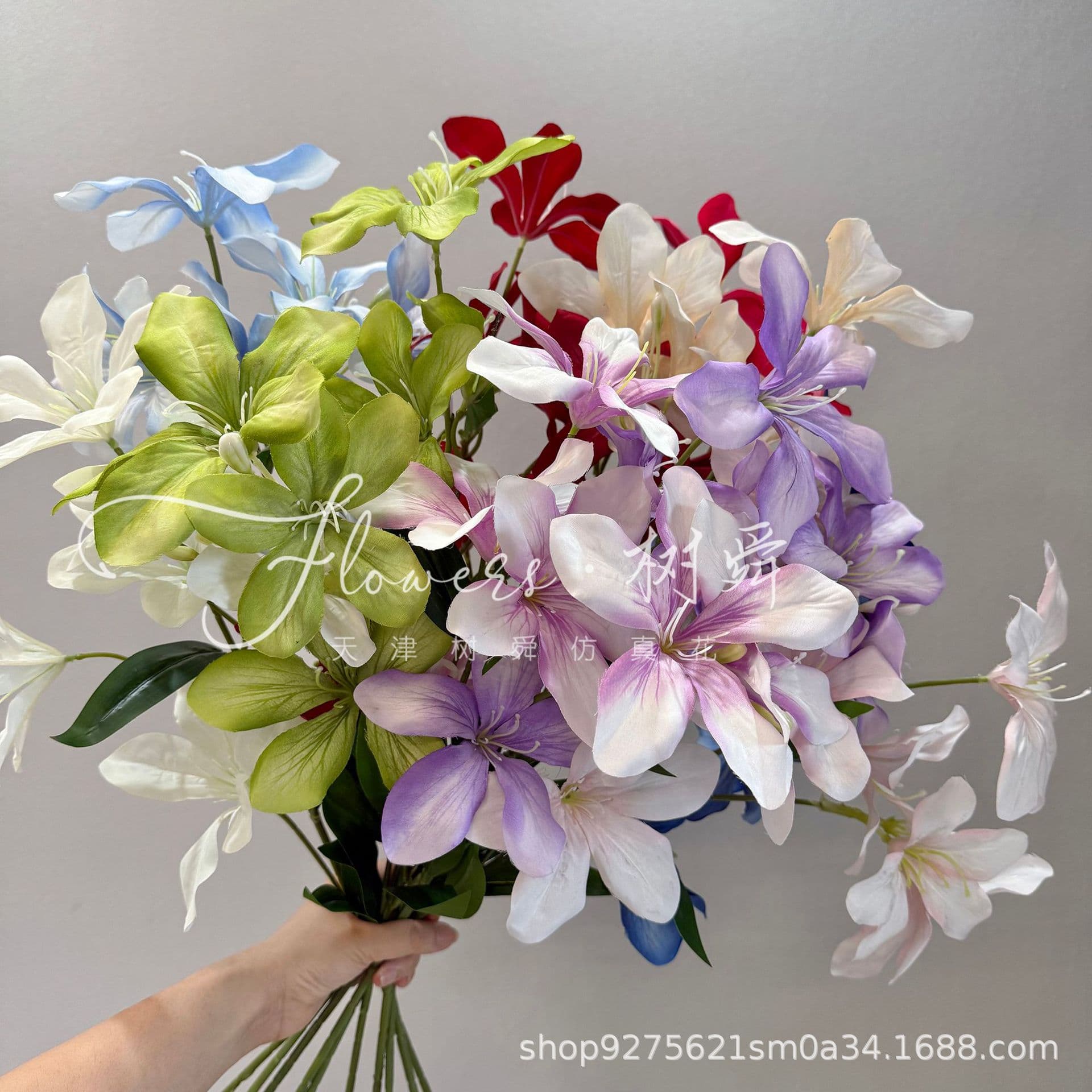Artificial Flame Orchid Large Lily Flower Wedding Hall Fake Flower Scene Backdrop Photography Props Ylang-Ylang Flower