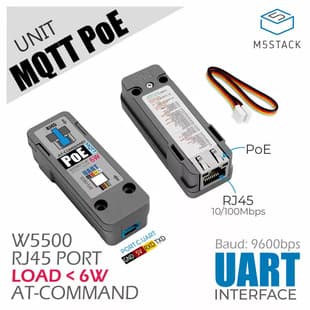 Official M5Stack MQTT Ethernet Communication Module PoE Powered Built-in W5500 Remote Data Acquisition
