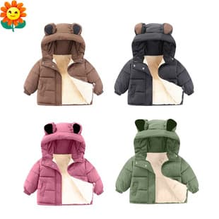 2026 New Boys Winter Cotton Coat Korean Style Kids Cartoon Padded Down Cotton Jacket Thick Warm Outerwear