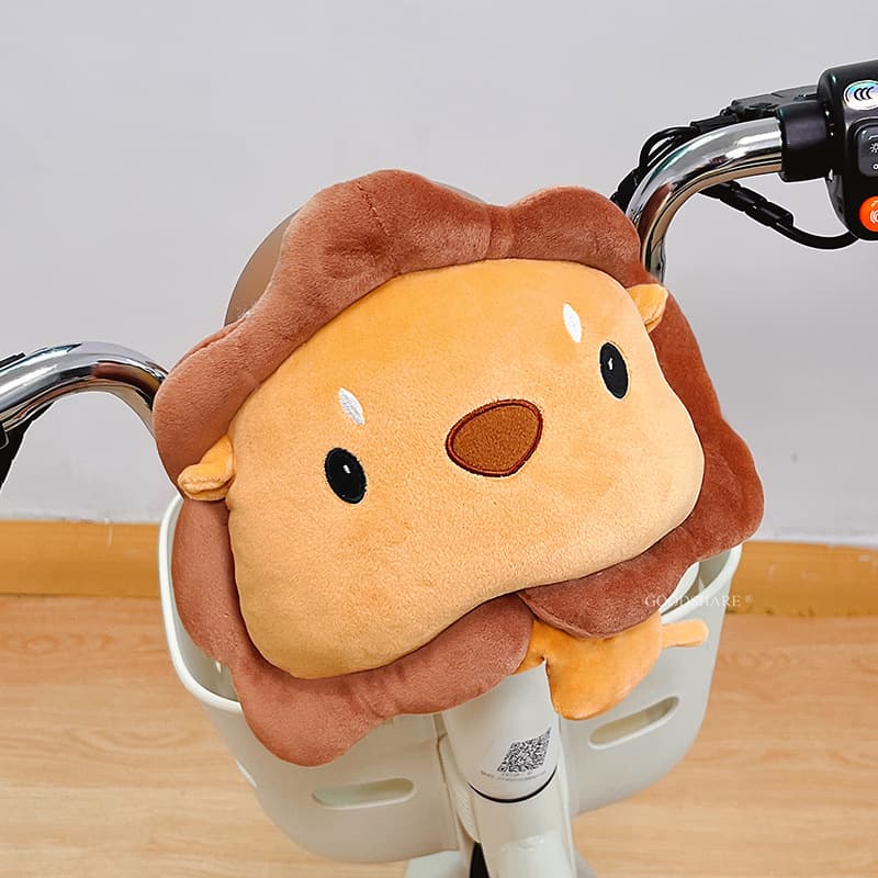 Electric vehicle anti-collision head protection cushion cute cartoon plush doll front battery vehicle baby anti-bump head soft wrap cushion