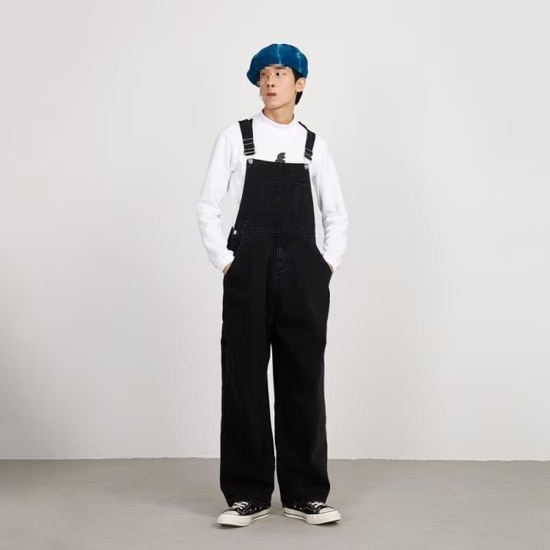 High Street Style Denim Overalls Couple Matching Unisex 2022 Niche Letter Design Long Pants Wholesale