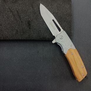 Outdoor Multi-Function Folding Knife, High Hardness Sharp Folding Knife, Wood Handle Self-Defense Knife, Portable Survival Knife