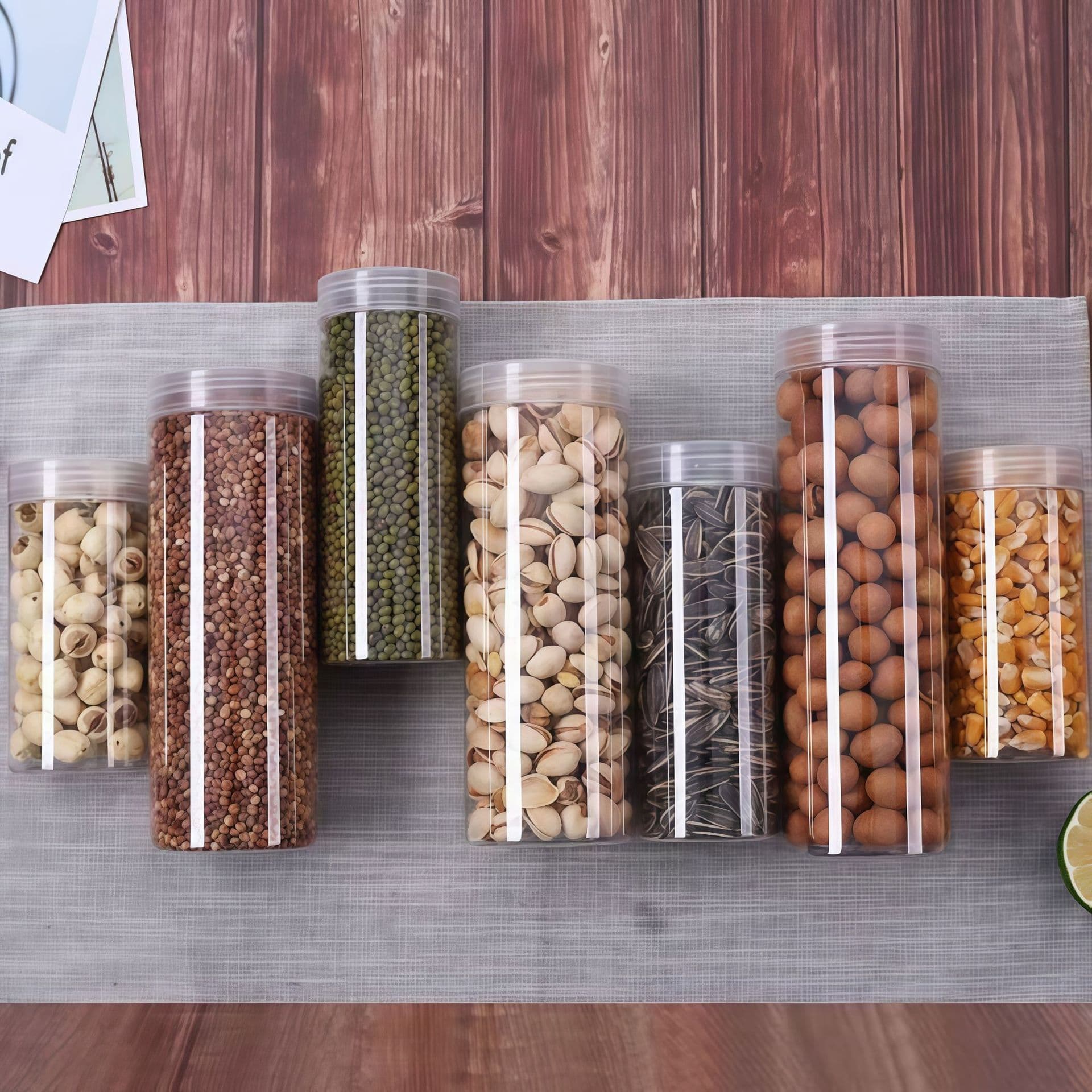 Factory stock round transparent plastic jar, food-grade PET plastic bottle for cookies, candies, snacks, nuts, transparent plastic