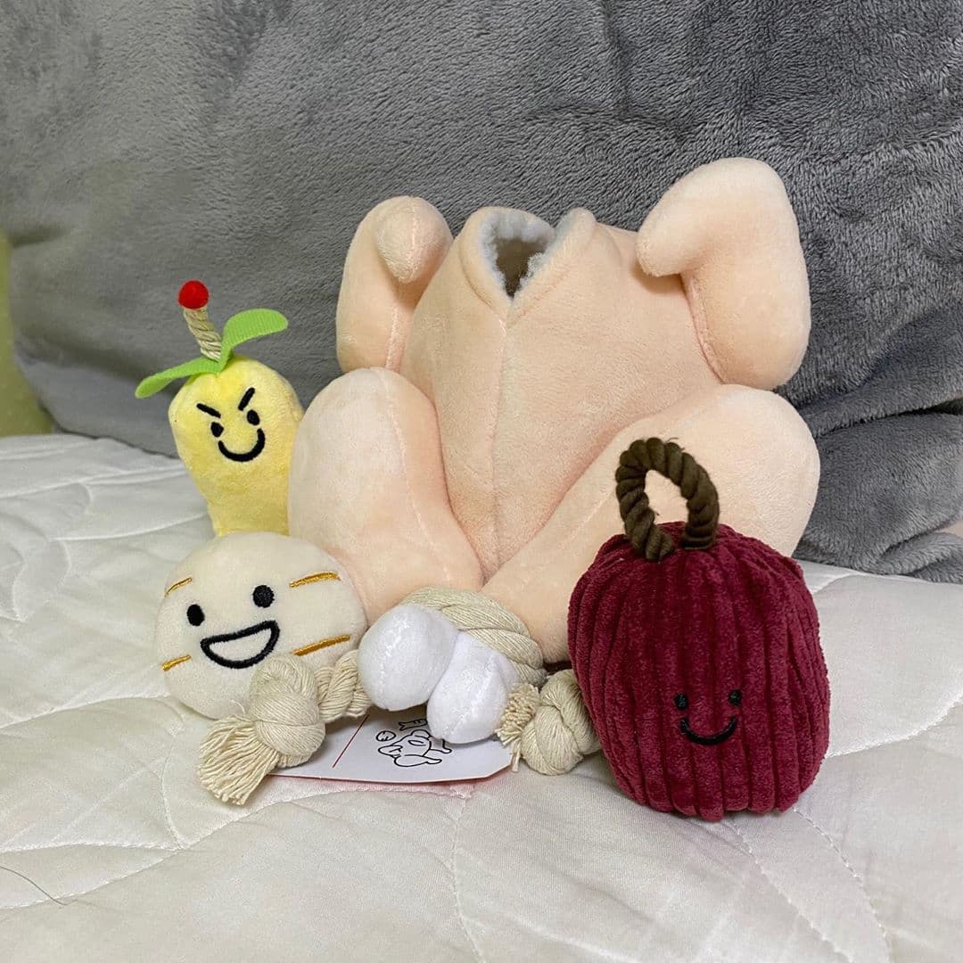 Korean Chicken Soup Set Toys Cute Pet Plush Toy Accessories