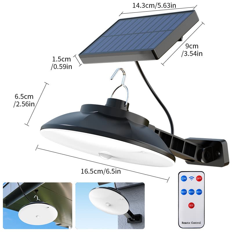Best-selling 1-to-2 Split Solar Hanging Light with Motion Sensor for Outdoor Courtyard, Multi-functional Solar Light