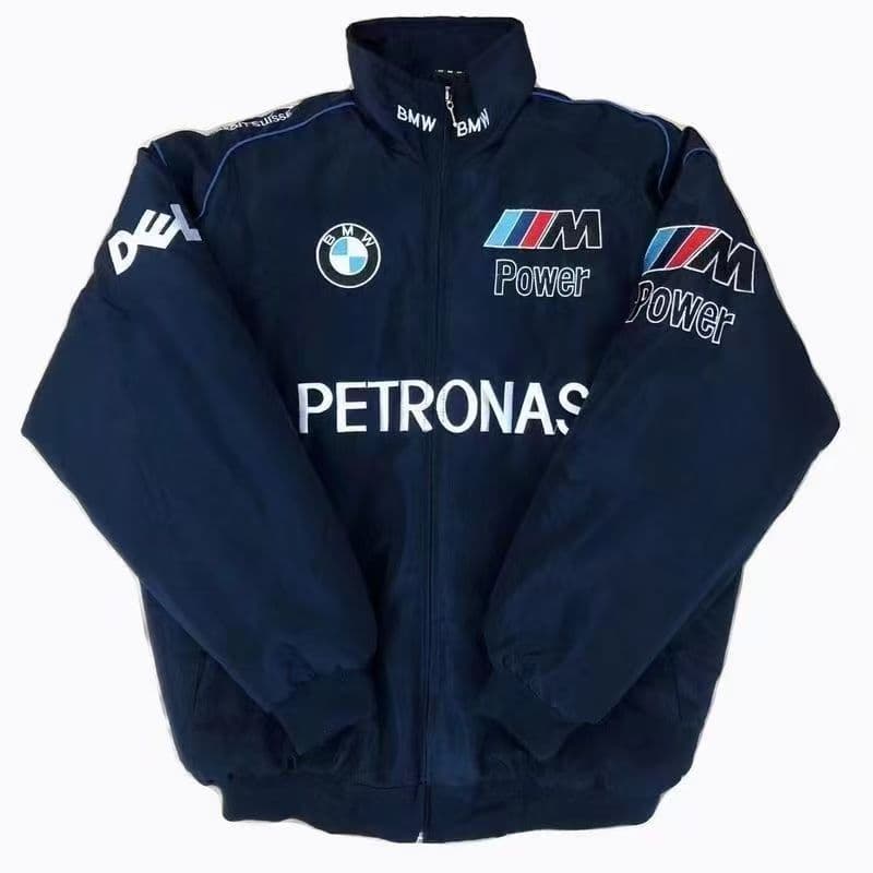 F1 Racing Jacket College Style Retro Autumn Casual Jacket BMW Riding Fully Embroidered Baseball Jacket