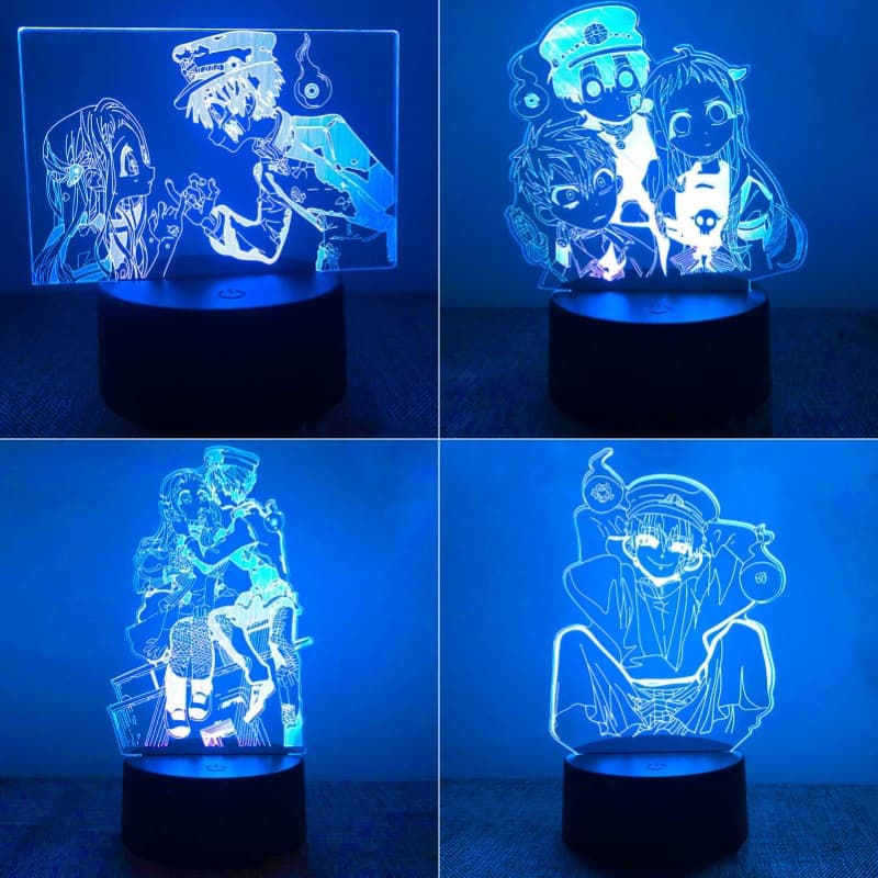 Cross-border New Novelty 3D Night Light Toilet-Bound Hanako-kun USB Touch Colorful Crackle Remote Control LED Gift Lamp
