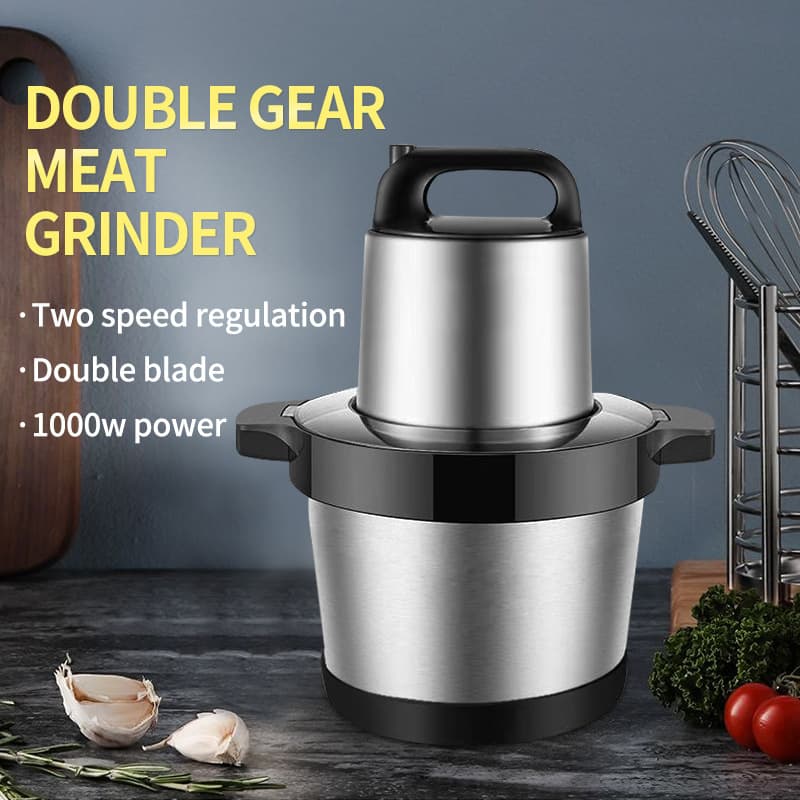 Foreign Trade Large Capacity Meat Grinder 8L, Household Electric Stainless Steel Blender and Mincer