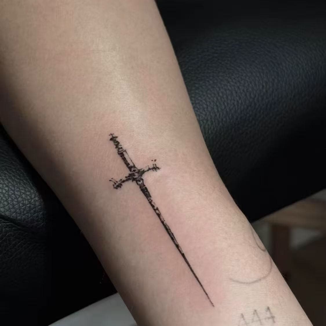 Cross Holy Light Sword Herbal Temporary Tattoo Semi-Permanent New Style Creative Tattoo Ins Style Non-Toxic Scar Cover Sticker