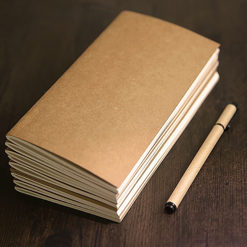 Vintage Travel Notebook Kraft Paper Schedule Planner Diary Notepad TN Refill Inserts