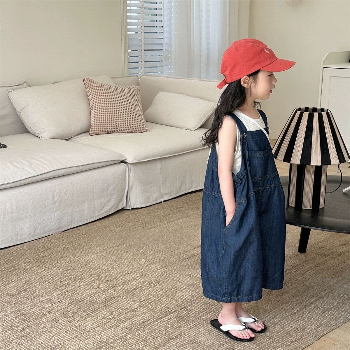 Korean Style Children's Clothing Girls Loose Denim Overalls Summer New Neutral Baby Fashionable Lightweight Jumpsuit