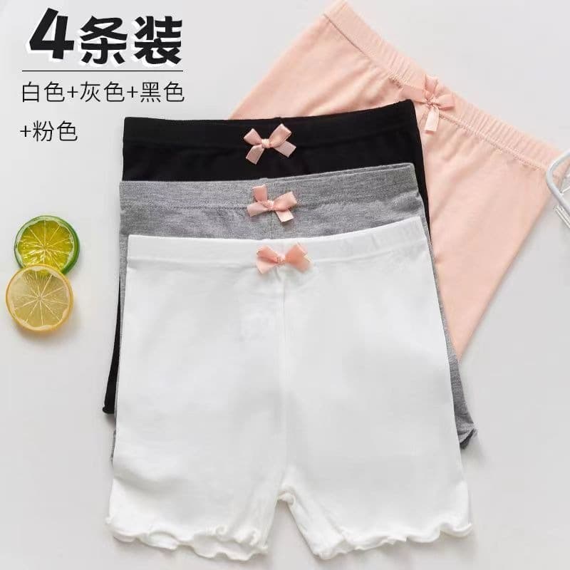 Girls Safety Shorts Anti-Exposure Children's Pants Bow Tie Three-Quarter Modal Cotton Shorts for Older Girls Secure Pants