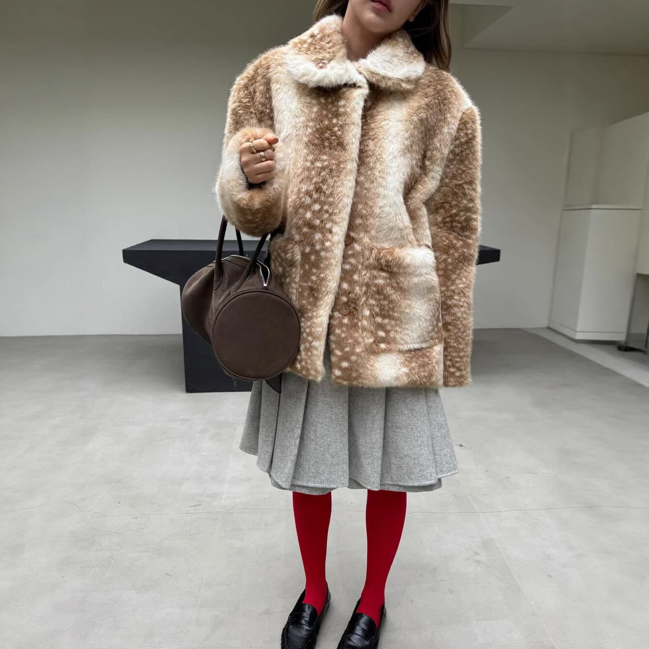 European and American style women's faux fur coat/overcoat, cross-border Amazon retro casual jacket, high-end feel