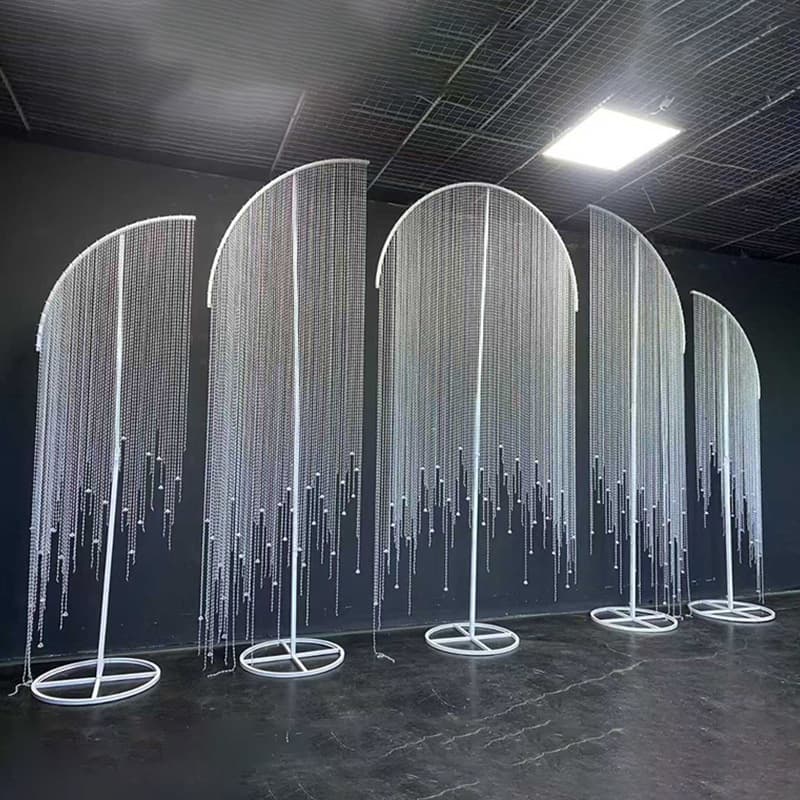 Wedding Prop Acrylic Bead Curtain Decoration Stage Background Decor Wedding Hall Acrylic Bead Chain Path Scene Setup