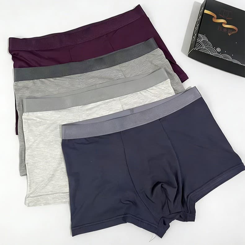 Modal Men's Boxer Briefs, Trendy Mid-Rise, Plus Size, Comfortable, Breathable, Moisture-Wicking, Antibacterial