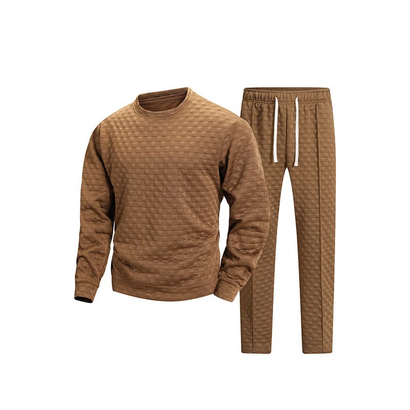 2026 new autumn cross-border Amazon 3D solid color men's sweatshirt sports suit new straight sweatpants men's beauty