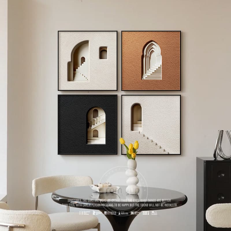 3D Dining Room Decorative Painting High-End Hallway Mural Modern Minimalist Living Room Background Wall Art