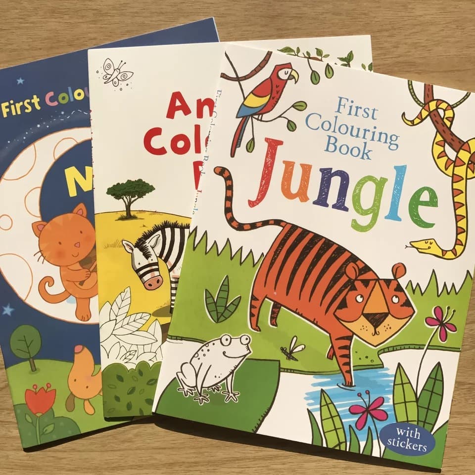 Original English Usborne Colouring Book Children's Sticker Picture Book Coloring Painting Doodle