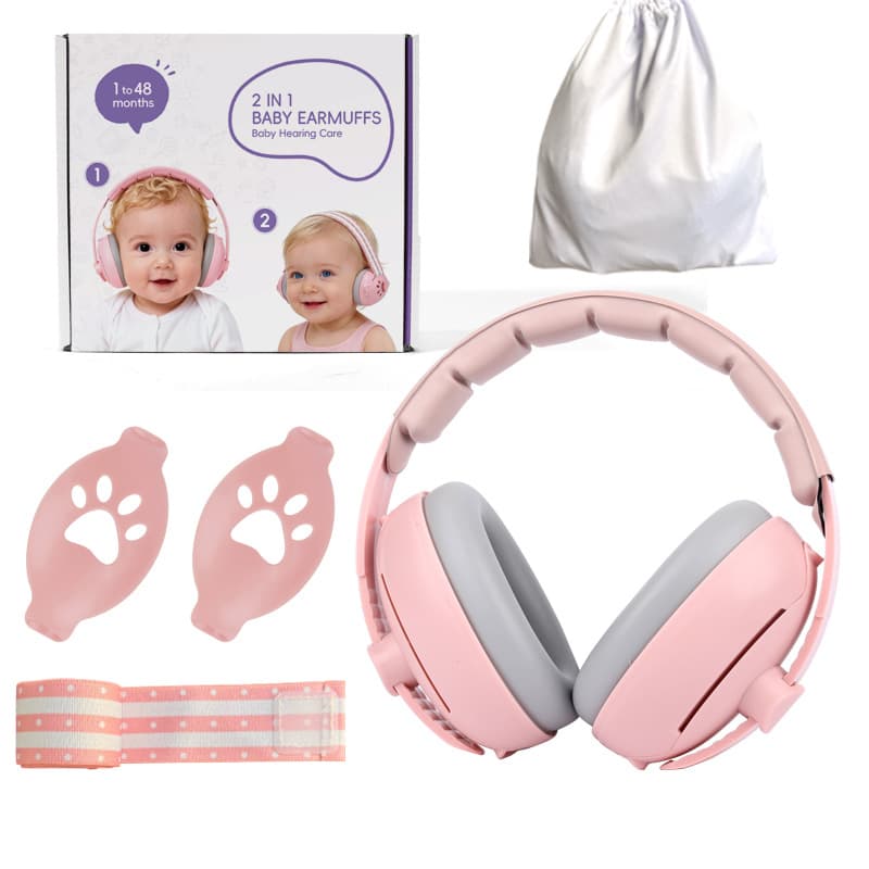 Children's Noise Cancelling Ear Muffs Headband Protective Headphones Warm Baby 2-in-1 Sleep Noise Reduction