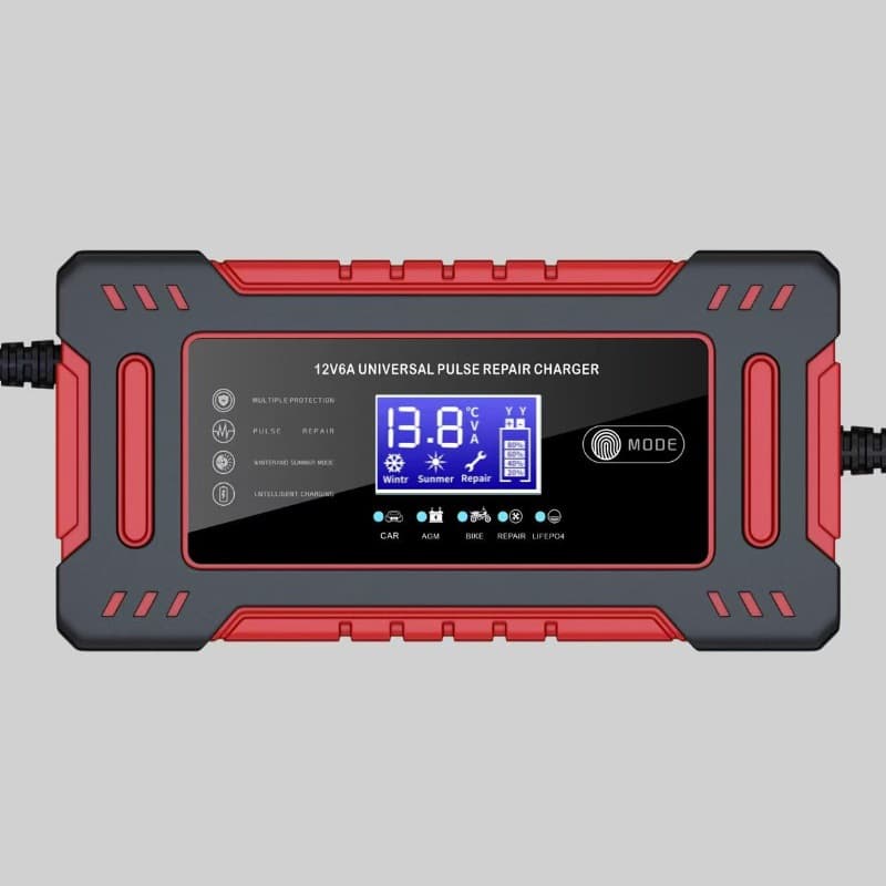 12V6A Motorcycle Battery Charger, Car Battery Charger, 12V Smart Repair Battery Charger