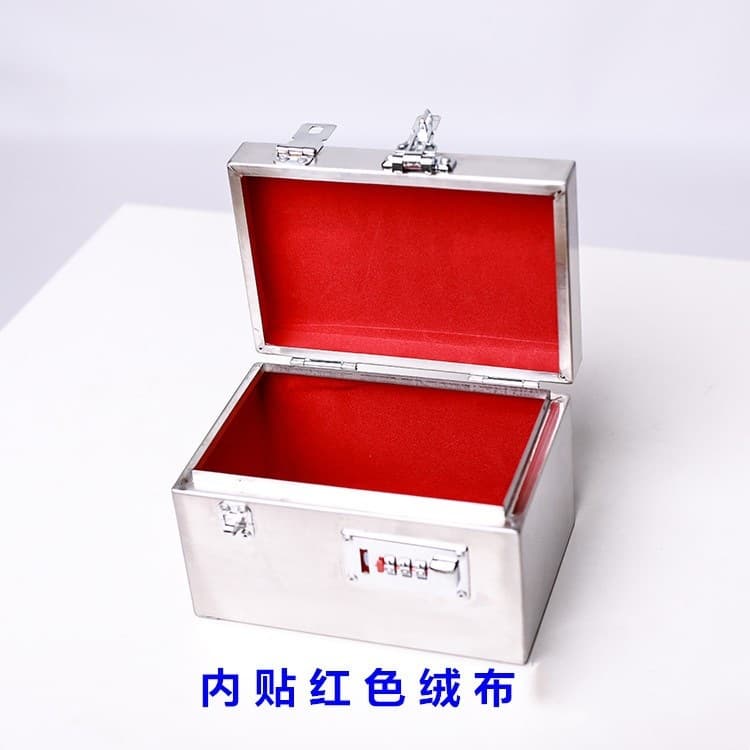 Wholesale stainless steel combination lock boxes, children's piggy banks, coin boxes, double-lock money boxes, voting boxes, and charity donation boxes.