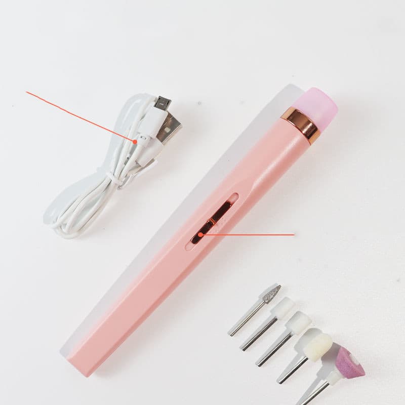 Cross-border nail polishing pen five-in-one electric nail polisher with light, polishing and polishing rechargeable electric nail polisher