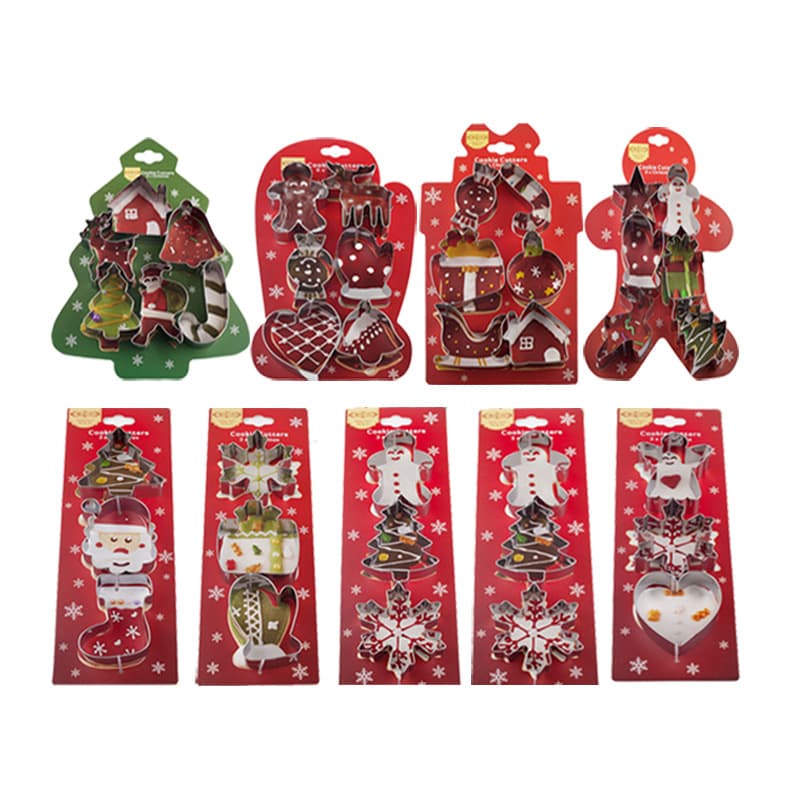 Cross-border Christmas Cookie Mold Snowman Snowflake Christmas Set Cookie Cutter DIY Baking Mold