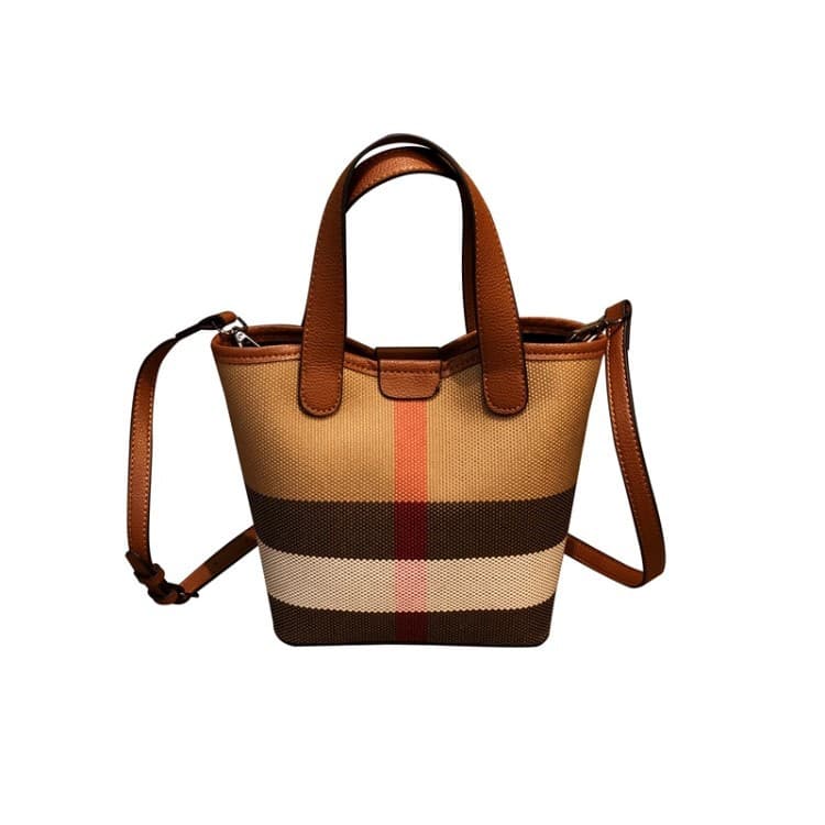 Microfiber 2026 New Style Premium Plaid Bucket Bag with Mother-Child Design, Fashionable Versatile Women's Handbag, Shoulder and Crossbody Bag
