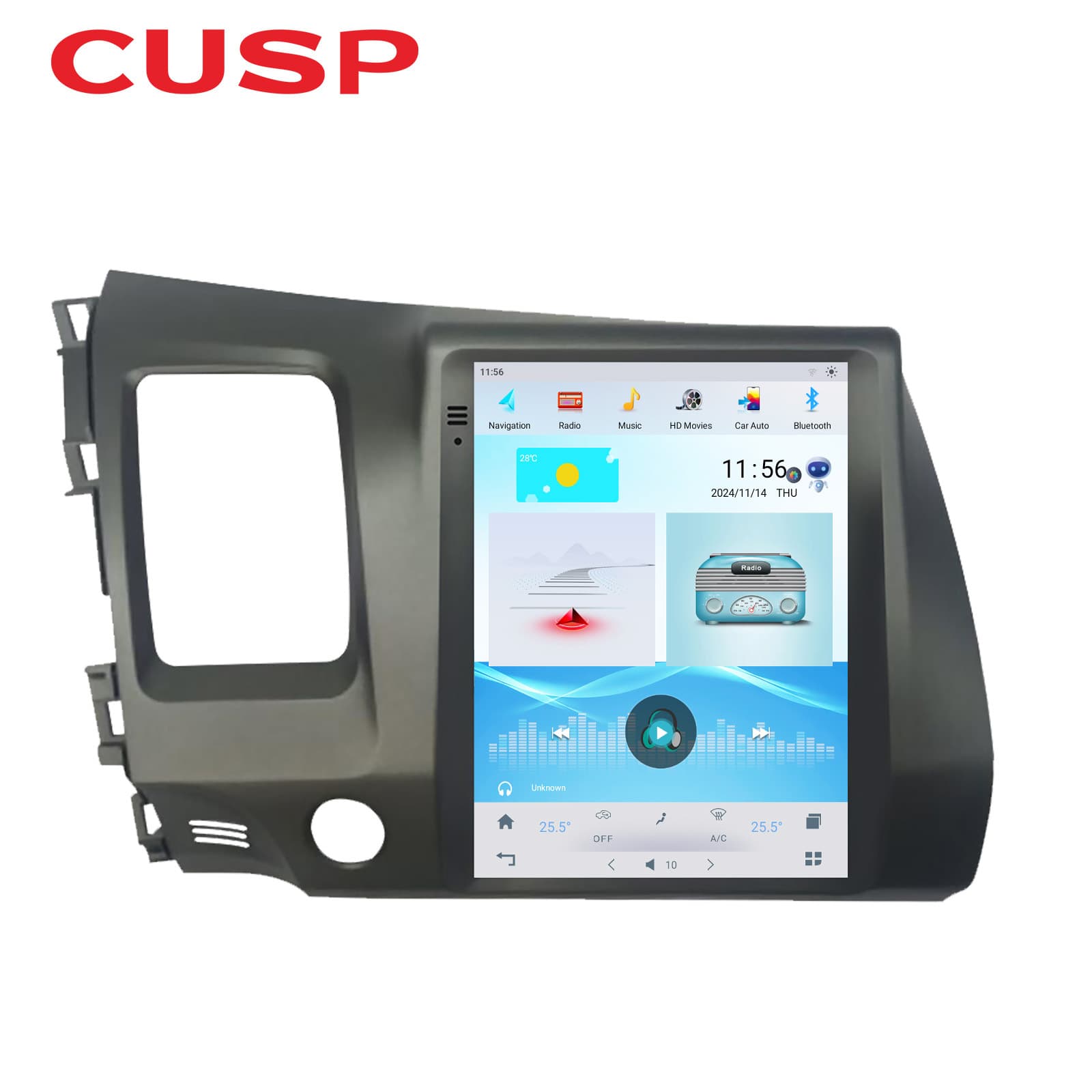 Compatible with 2007-2012 Honda Civic 10.4-inch Car GPS Android Smart Navigation All-in-One Player