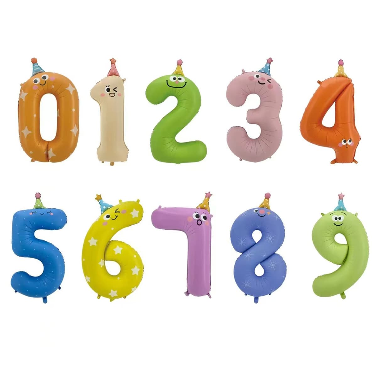 42-inch matte numbers 0-9 large numbers smiley number aluminum film balloon birthday hat aluminum foil balloon shape