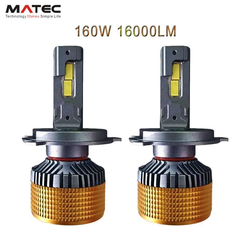 160W High-Power, Cost-Effective Dual Copper Tube Cooling Car LED Headlights H7 H4 H11 9005 High-Brightness Export Model