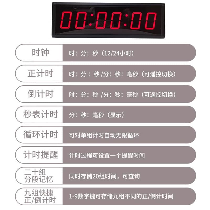 LED Hand-Slap Timer Climbing Marathon Race Timer Stopwatch Countdown/Up Electronic Alarm Clock