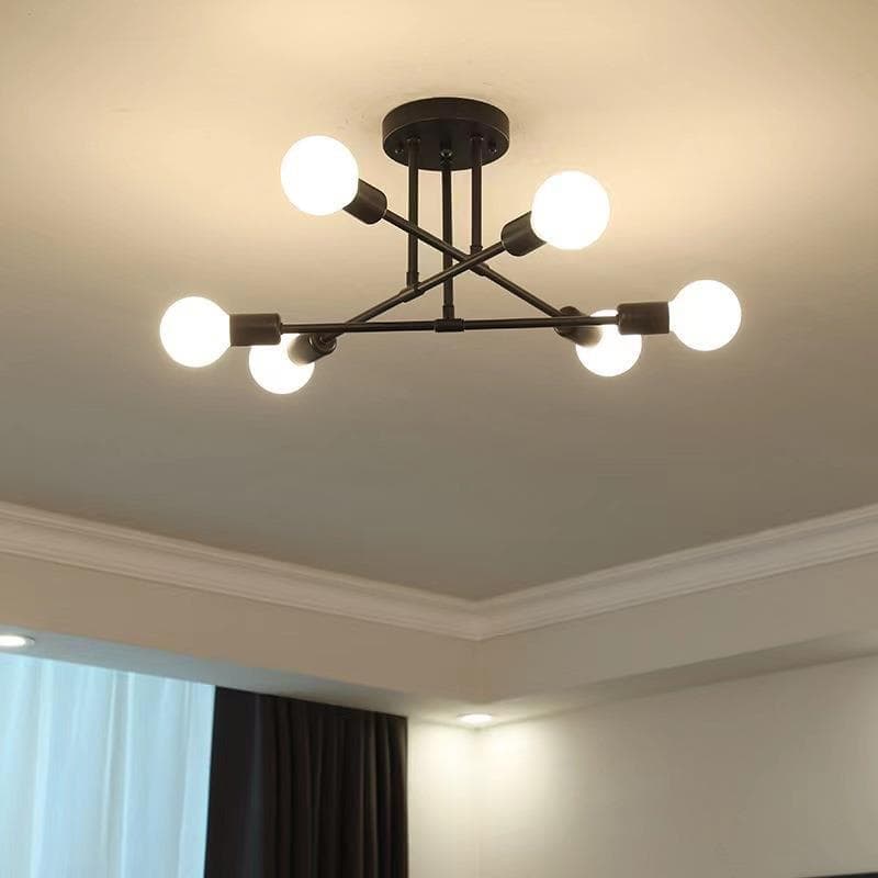 Cross-border Nordic home lighting iron art living room lamp restaurant lamp bedroom chandelier ceiling lamp LED energy-saving lamp