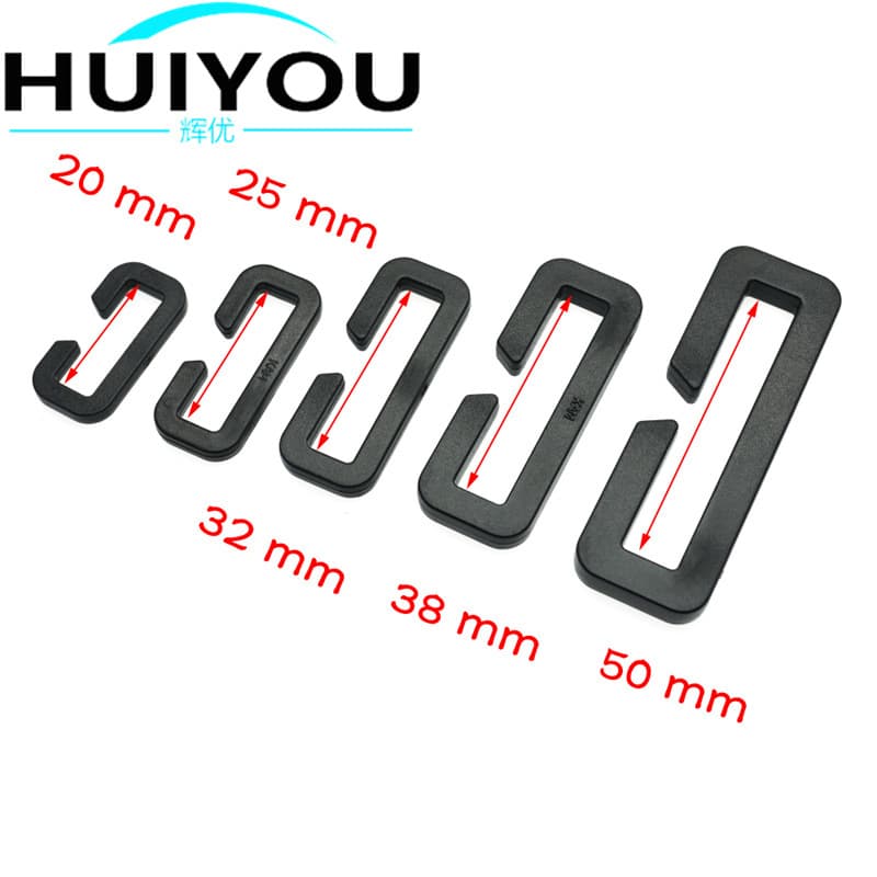 In stock: 20~50mm plastic rectangular buckle with two opening positions; connecting buckle with two opening positions; bag accessory.
