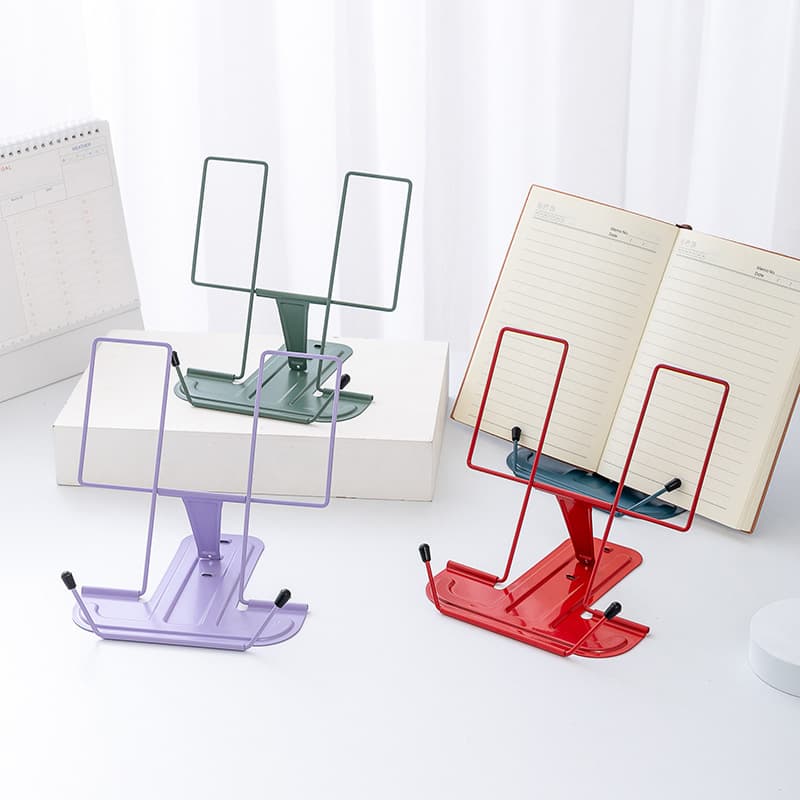 Portable Folding Metal Reading Stand Simple Design Book Holder Sheet Music Rack Easy Carry Lightweight Bookshelf