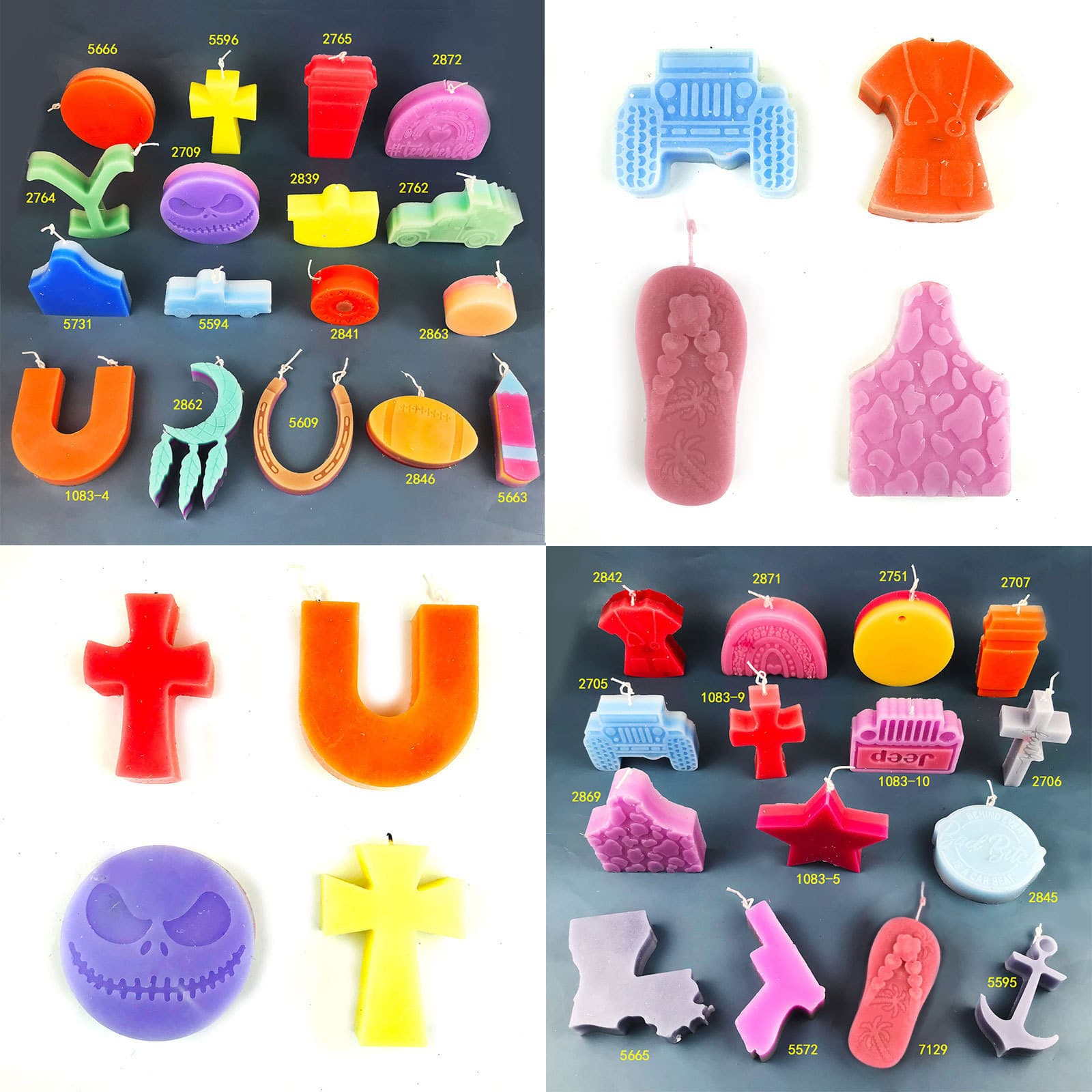 155 Candle Mold DIY Star Round Jeep Candle Scented Mold Cross Candle Silicone Mold