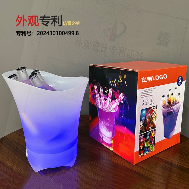 Cross-border LED-lit Bluetooth Ice Bucket with Portable Speaker, Beer Cooler for Camping Direct Sales